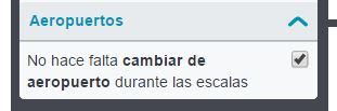 Indicador de cambio de aeropuerto con Skyscanner