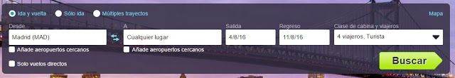 Selección de cualquier destino con Skyscanner