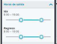 Filtro de horarios de Skyscanner activado