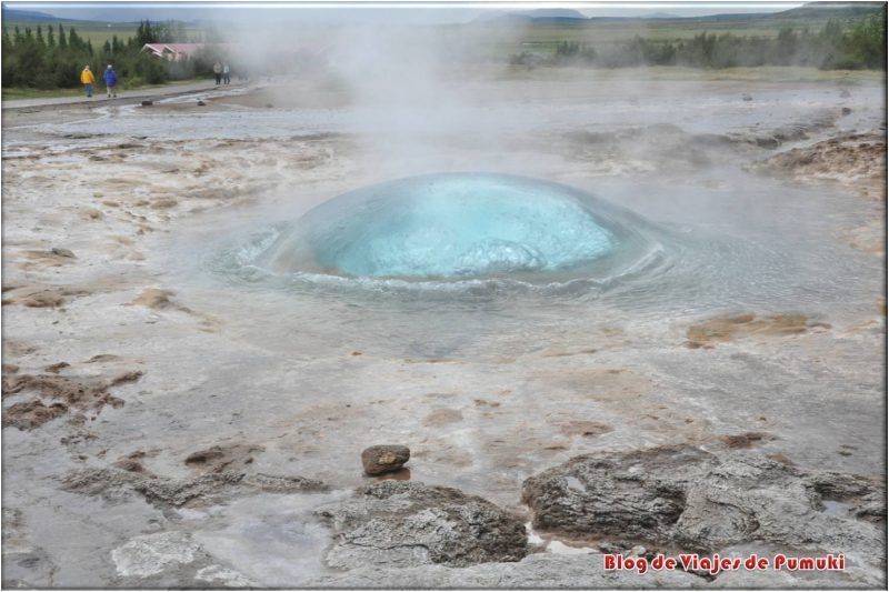 Geiser Strokkur en Geysir, Islandia