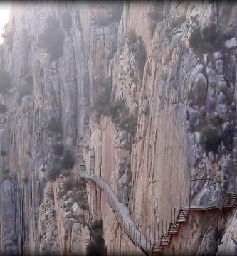 Paredes verticales en el Caminito del Rey