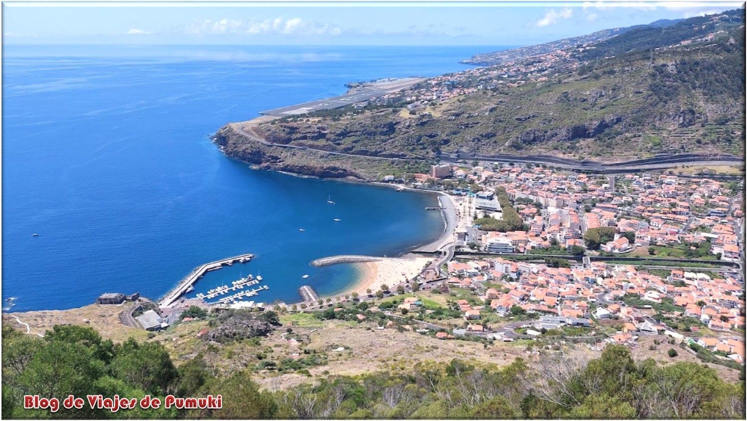 Machico visto desde el mirador de Pico do Facho en Madeira