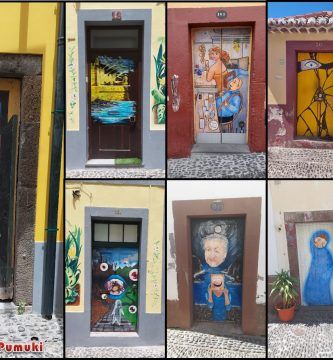 Puertas decoradas en el barrio antiguo de Funchal